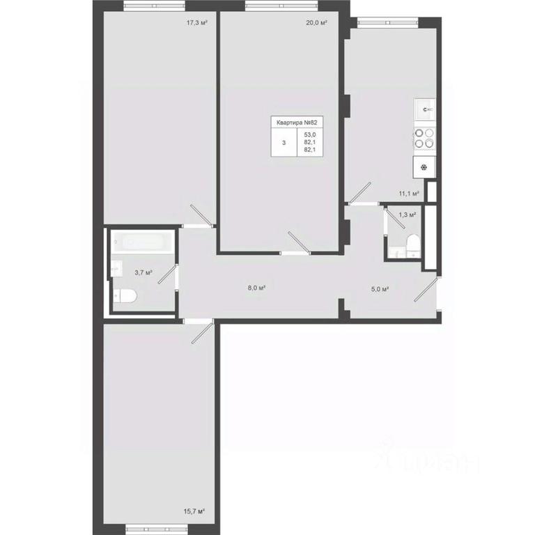 2-BD Apartment Sale, 82.1平方米 at Iakovlevo, ZhK Yakovlevo, kvartal № 145, Troitsk District, Moscow, Russia #1 2-BD Apartment Sale, 82.1平方米 at Iakovlevo, ZhK Yakovlevo, kvartal № 145, Troitsk District, Moscow, Russia #1