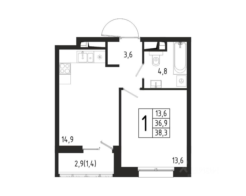Apartment Sale, 38.3平方米 at Bereg, Beregovaya Street, Khimki, Moscow Region, Russia #1 Apartment Sale, 38.3平方米 at Bereg, Beregovaya Street, Khimki, Moscow Region, Russia #1