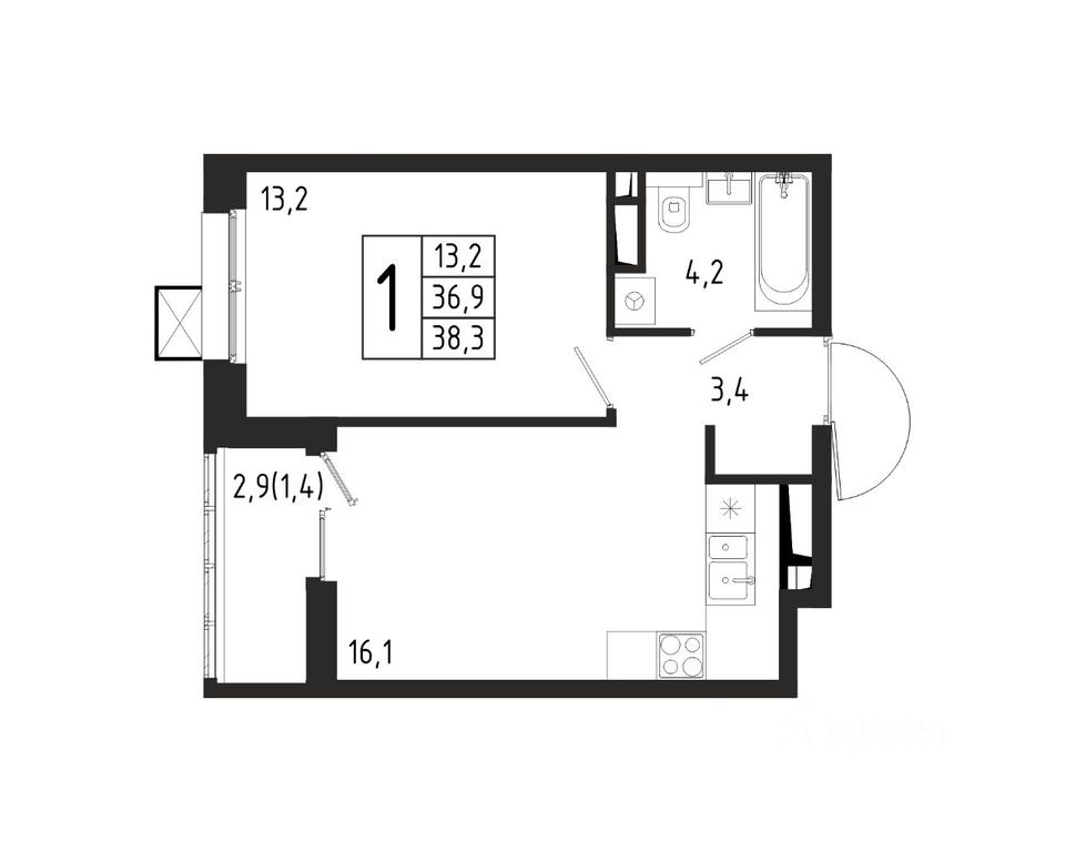 Apartment Sale, 38.3平方米 at Bereg, Beregovaya Street, Khimki, Moscow Region, Russia #1 Apartment Sale, 38.3平方米 at Bereg, Beregovaya Street, Khimki, Moscow Region, Russia #1