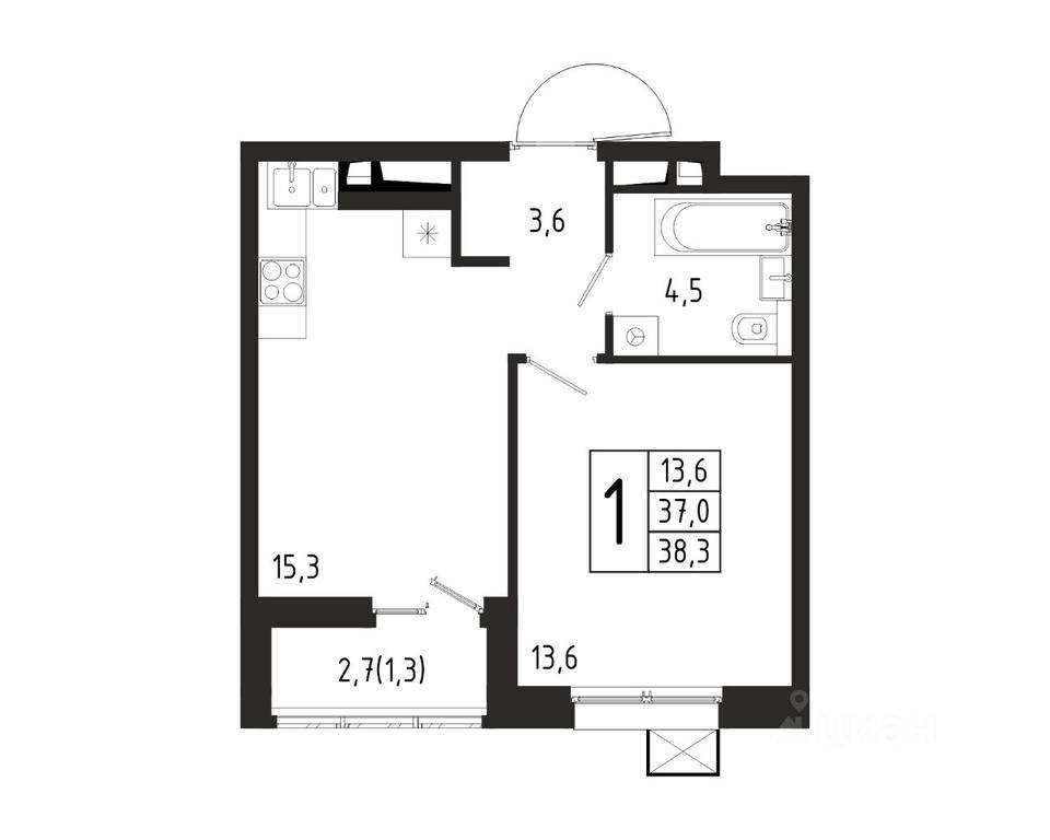 Apartment Sale, 38.3平方米 at Bereg, Beregovaya Street, Khimki, Moscow Region, Russia #1 Apartment Sale, 38.3平方米 at Bereg, Beregovaya Street, Khimki, Moscow Region, Russia #1