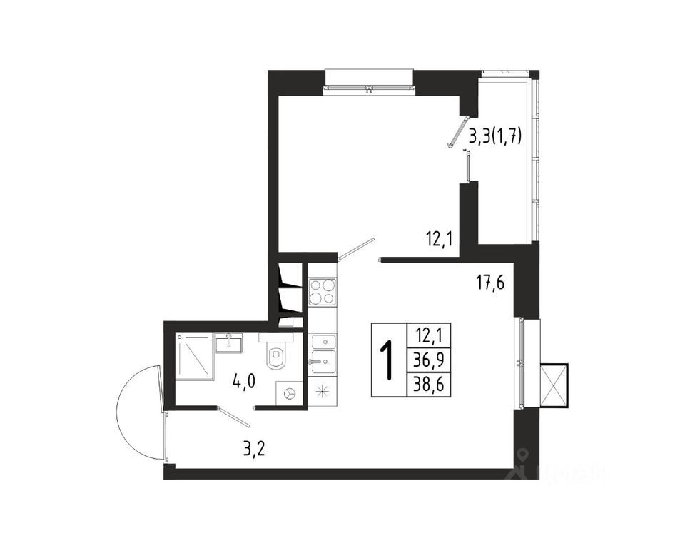 Apartment Sale, 38.6平方米 at Bereg, Beregovaya Street, Khimki, Moscow Region, Russia #1 Apartment Sale, 38.6平方米 at Bereg, Beregovaya Street, Khimki, Moscow Region, Russia #1