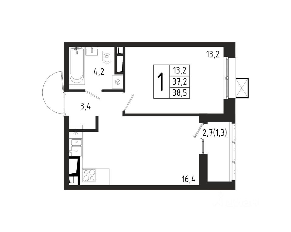 Apartment Sale, 38.5平方米 at Bereg, Beregovaya Street, Khimki, Moscow Region, Russia #1 Apartment Sale, 38.5平方米 at Bereg, Beregovaya Street, Khimki, Moscow Region, Russia #1