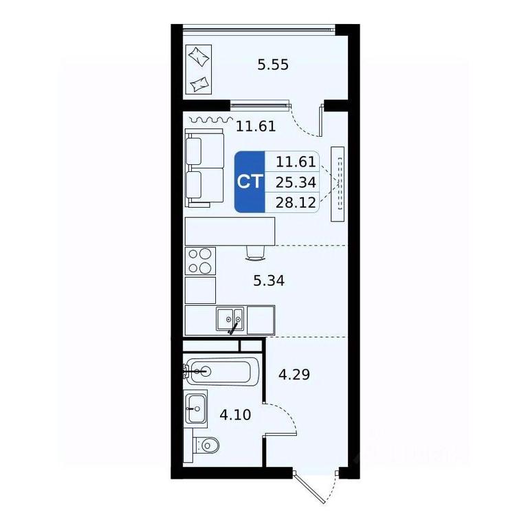 Apartment Sale, 28.12平方米 at Domodedovo park, Tvorchestva Street, Domodedovo Village, Domodedovo City District, Moscow Region, Russia #1 Apartment Sale, 28.12平方米 at Domodedovo park, Tvorchestva Street, Domodedovo Village, Domodedovo City District, Moscow Region, Russia #1