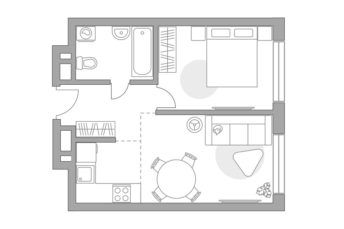 2-BD Apartment Sale, 37.14平方米 at BeLuck Kolomenskoe, Kashirskoye Highway, Moscow, Russia #1