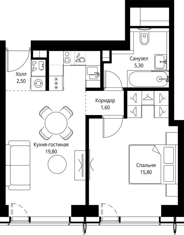 1-BD Apartment Sale, 45 sq. m. at City Bay, Volokolamskoye Highway, 95с3, Moscow, Russia #1 1-BD Apartment Sale, 45 sq. m. at City Bay, Volokolamskoye Highway, 95с3, Moscow, Russia #1