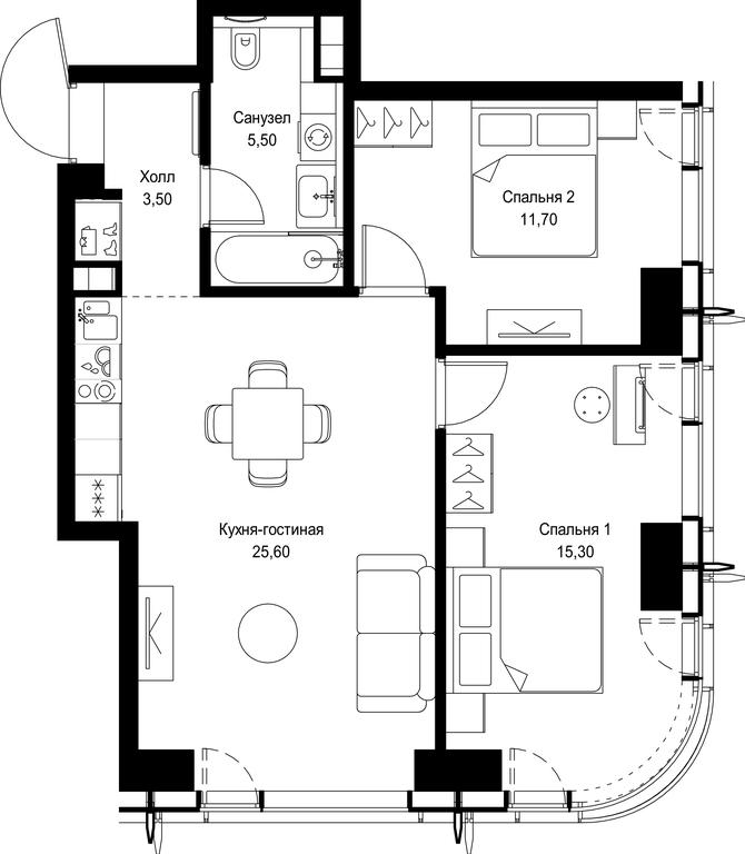 2-BD Apartment Sale, 61.6 sq. m. at City Bay, Volokolamskoye Highway, 95с3, Moscow, Russia #1 2-BD Apartment Sale, 61.6 sq. m. at City Bay, Volokolamskoye Highway, 95с3, Moscow, Russia #1