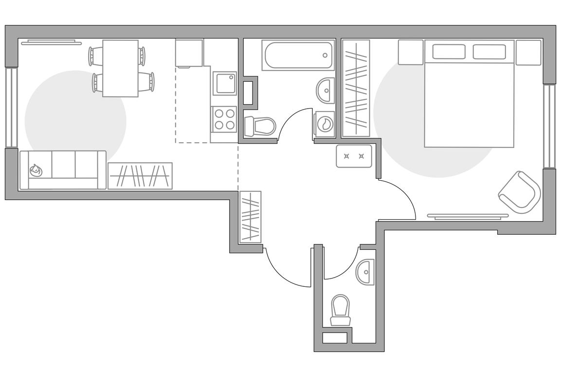 2-BD Apartment Sale, 43.25 sq. m. at Anikeevskiy, ulitsa Sergeya Zhadobkina, 1, selo Nikolo-Uryupino, Krasnogorsk City District, Moscow Region, Russia #1