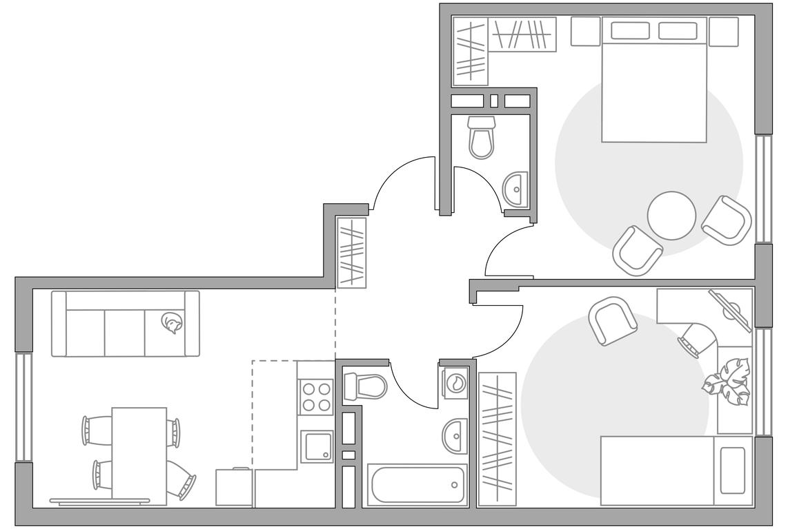 3-BD Apartment Sale, 57.47平方米 at Anikeevskiy, ulitsa Sergeya Zhadobkina, 1, selo Nikolo-Uryupino, Krasnogorsk City District, Moscow Region, Russia #1