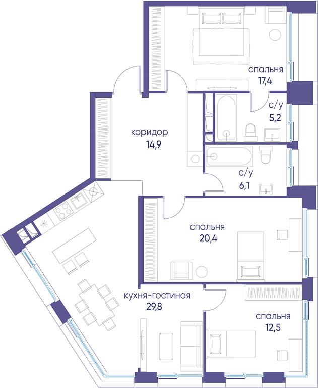 3-BD Apartment Sale, 106.3平方米 at Ostrov, Nizhnye Mnyovniki Street, 37Ас4, Moscow, Russia #1 3-BD Apartment Sale, 106.3平方米 at Ostrov, Nizhnye Mnyovniki Street, 37Ас4, Moscow, Russia #1