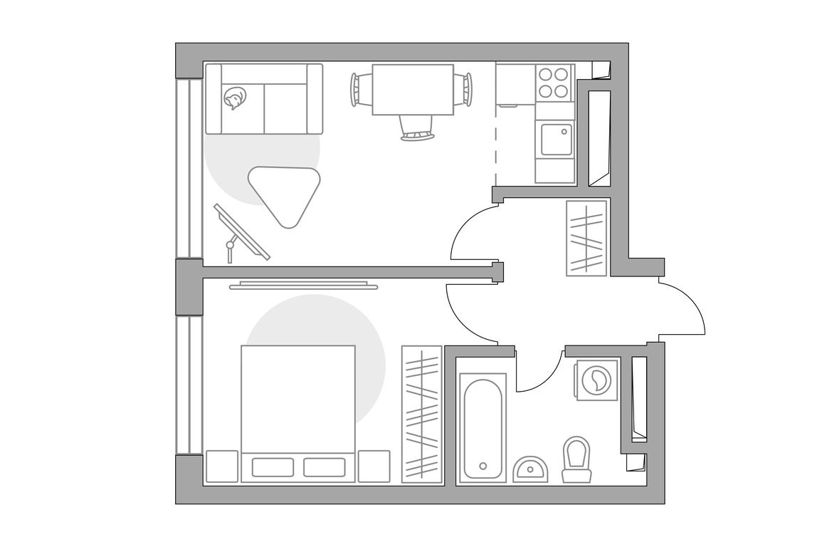 2-BD Apartment Sale, 37.69平方米 at Triniti, Dmitrovskoye Highway, Moscow, Russia #1
