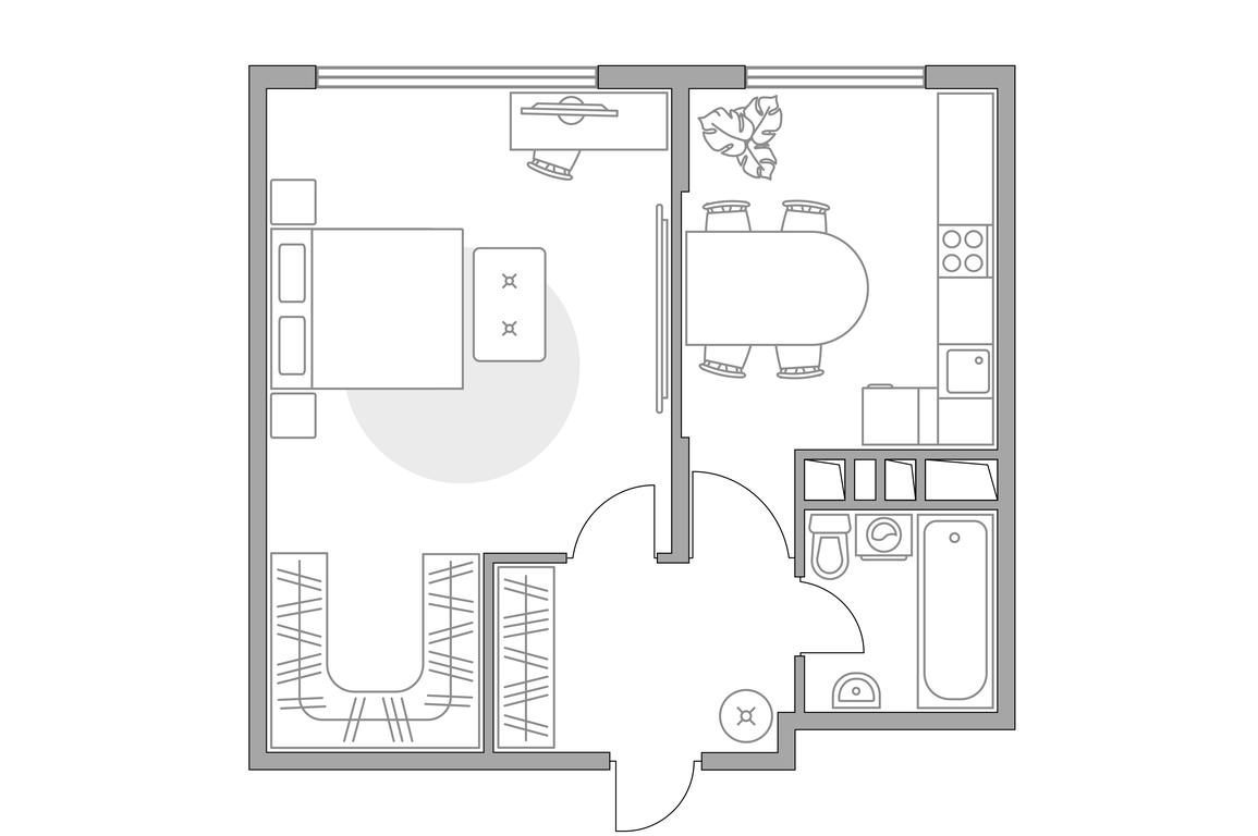 1-BD Apartment Sale, 41.4 sq. m. at Brigantina, Parkovaya ulitsa, 50к1, Dolgoprudny, Moscow Region, Russia #1