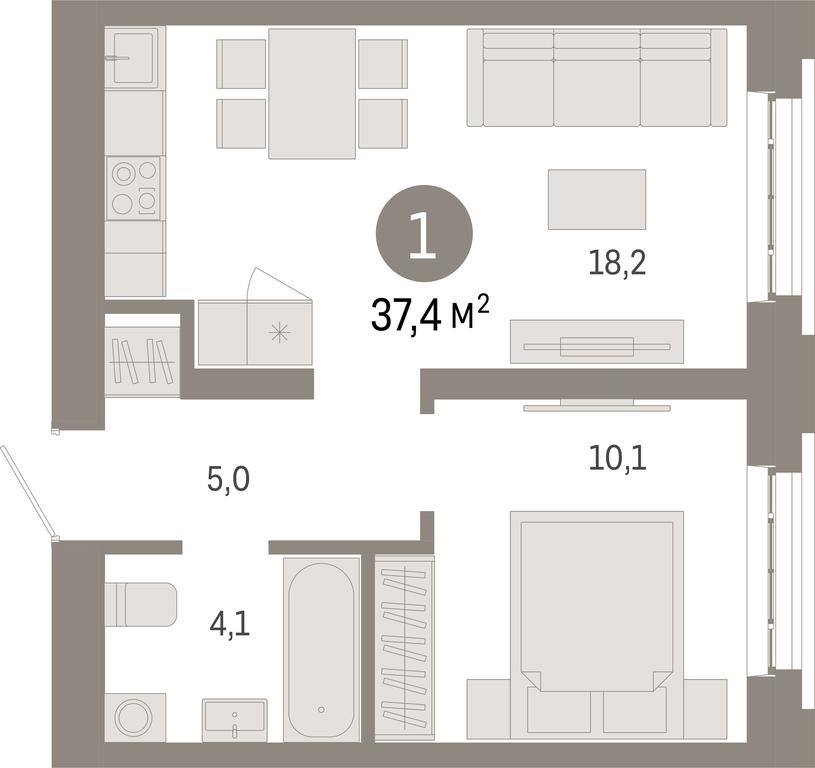 1-BD Apartment Sale, 37.4 sq. m. at Kvartal Metronom, Tagilskaya Street, Moscow, Russia #1 1-BD Apartment Sale, 37.4 sq. m. at Kvartal Metronom, Tagilskaya Street, Moscow, Russia #1