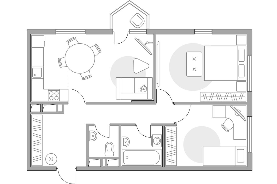 3-BD Apartment Sale, 70.1 sq. m. at Brigantina, Parkovaya ulitsa, 50к1, Dolgoprudny, Moscow Region, Russia #1