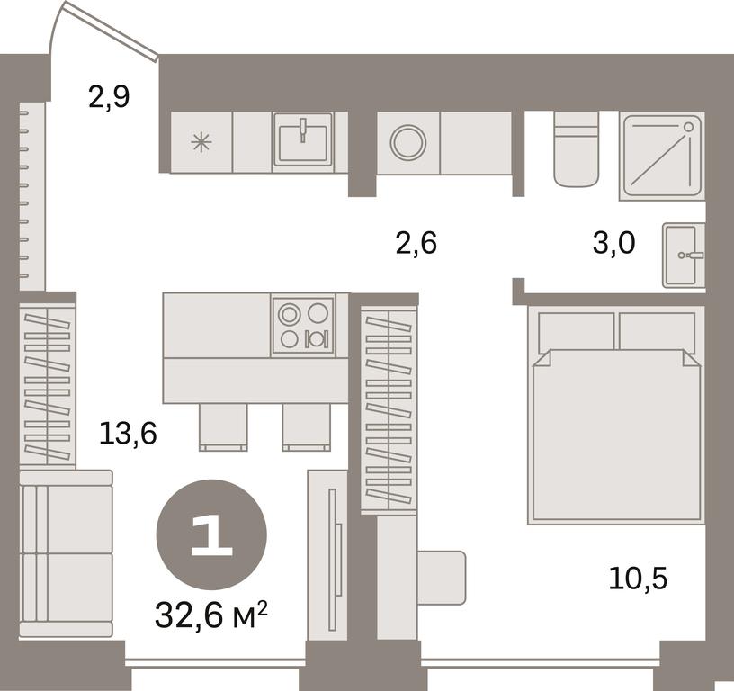 1-BD Apartment Sale, 32.6 sq. m. at Pervy kvartal, Kalinovaya ulitsa, derevnya Sapronovo, Leninskiy City District, Moscow Region, Russia #1 1-BD Apartment Sale, 32.6 sq. m. at Pervy kvartal, Kalinovaya ulitsa, derevnya Sapronovo, Leninskiy City District, Moscow Region, Russia #1