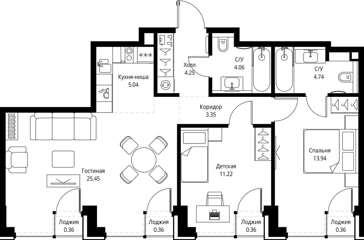 2-BD Apartment Sale, 73.49平方米 at SET, Vereyskaya Street, Moscow, Russia #1 2-BD Apartment Sale, 73.49平方米 at SET, Vereyskaya Street, Moscow, Russia #1