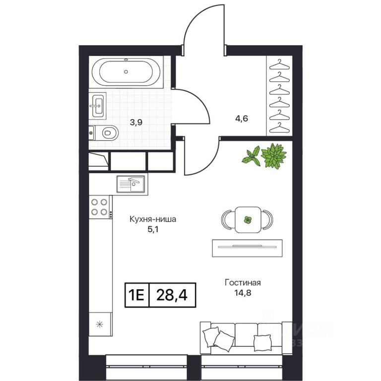 Apartment Sale, 28.4 sq. m. at Pushkino Grad, Polevaya ulitsa, selo Bratovshchina, Pshkinskiy Urban District, Moscow Region, Russia #1 Apartment Sale, 28.4 sq. m. at Pushkino Grad, Polevaya ulitsa, selo Bratovshchina, Pshkinskiy Urban District, Moscow Region, Russia #1