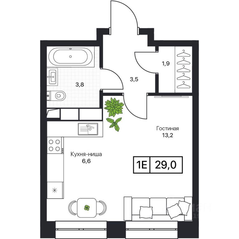 Apartment Sale, 29 sq. m. at Pushkino Grad, Polevaya ulitsa, selo Bratovshchina, Pshkinskiy Urban District, Moscow Region, Russia #1 Apartment Sale, 29 sq. m. at Pushkino Grad, Polevaya ulitsa, selo Bratovshchina, Pshkinskiy Urban District, Moscow Region, Russia #1