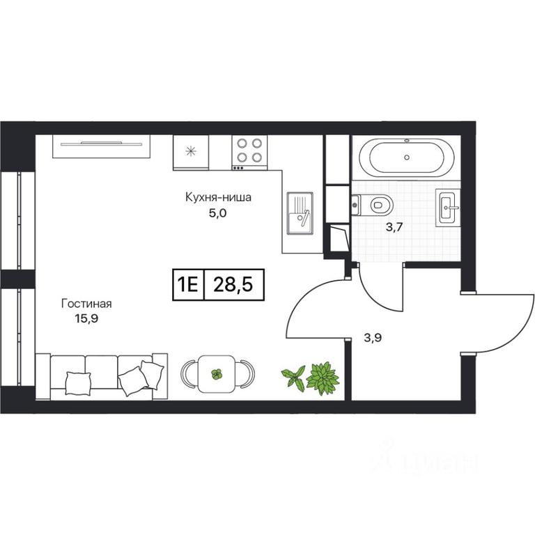Apartment Sale, 28.5 sq. m. at Pushkino Grad, Polevaya ulitsa, selo Bratovshchina, Pshkinskiy Urban District, Moscow Region, Russia #1 Apartment Sale, 28.5 sq. m. at Pushkino Grad, Polevaya ulitsa, selo Bratovshchina, Pshkinskiy Urban District, Moscow Region, Russia #1
