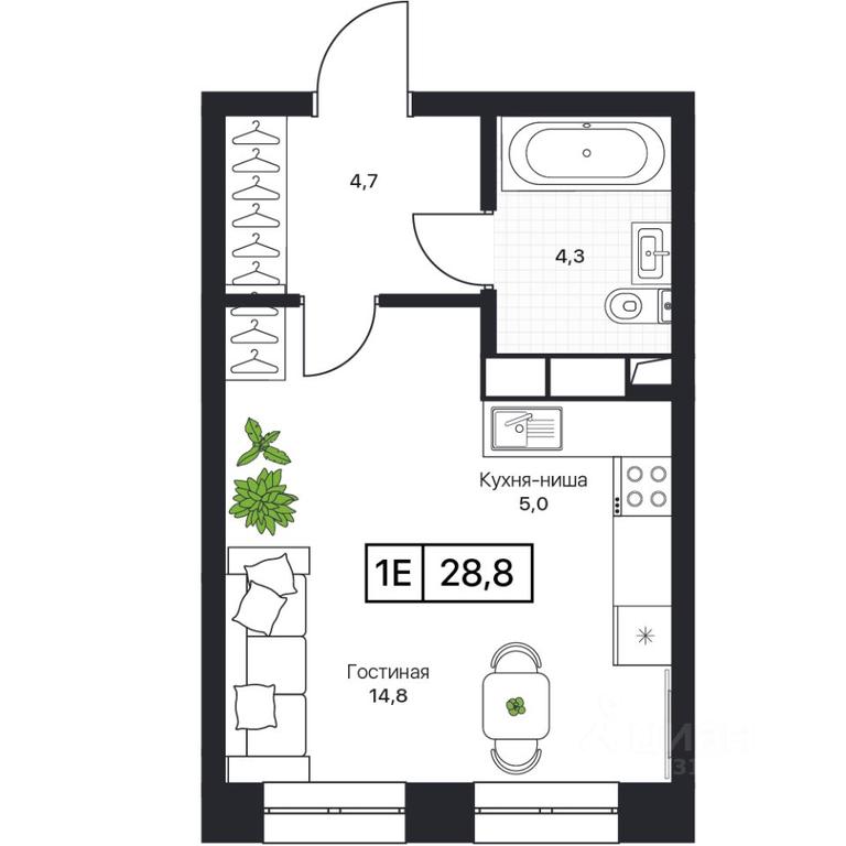 Apartment Sale, 28.8 sq. m. at Pushkino Grad, Polevaya ulitsa, selo Bratovshchina, Pshkinskiy Urban District, Moscow Region, Russia #1 Apartment Sale, 28.8 sq. m. at Pushkino Grad, Polevaya ulitsa, selo Bratovshchina, Pshkinskiy Urban District, Moscow Region, Russia #1