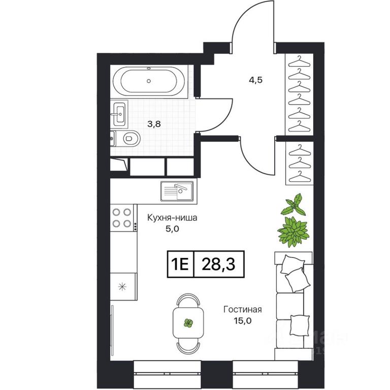Apartment Sale, 28.3 sq. m. at Pushkino Grad, Polevaya ulitsa, selo Bratovshchina, Pshkinskiy Urban District, Moscow Region, Russia #1 Apartment Sale, 28.3 sq. m. at Pushkino Grad, Polevaya ulitsa, selo Bratovshchina, Pshkinskiy Urban District, Moscow Region, Russia #1