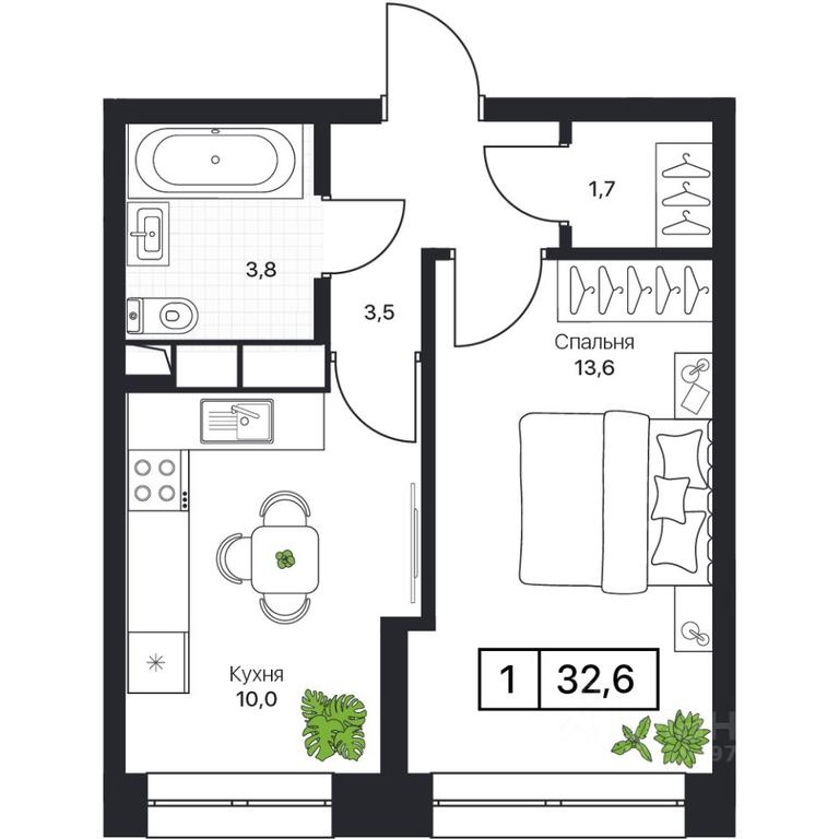 Apartment Sale, 32.6 sq. m. at Pushkino Grad, Polevaya ulitsa, selo Bratovshchina, Pshkinskiy Urban District, Moscow Region, Russia #1 Apartment Sale, 32.6 sq. m. at Pushkino Grad, Polevaya ulitsa, selo Bratovshchina, Pshkinskiy Urban District, Moscow Region, Russia #1