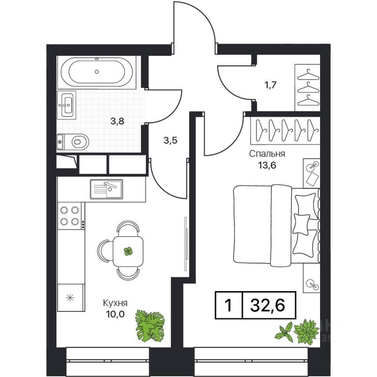 Apartment Sale, 32.6 sq. m. at Pushkino Grad, Polevaya ulitsa, selo Bratovshchina, Pshkinskiy Urban District, Moscow Region, Russia #1 Apartment Sale, 32.6 sq. m. at Pushkino Grad, Polevaya ulitsa, selo Bratovshchina, Pshkinskiy Urban District, Moscow Region, Russia #1