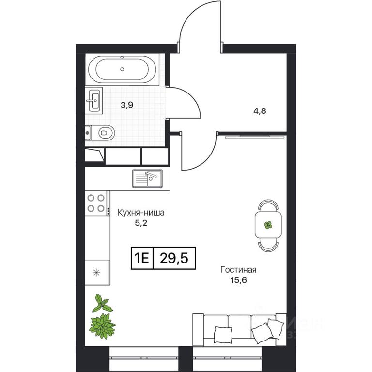 Продажа квартиры, 29,5 м² в ЖК «Пушкино Град», Полевая улица, село Братовщина, городской округ Пушкинский, Московская область, Россия #1