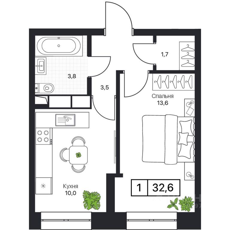 Apartment Sale, 32.6 sq. m. at Pushkino Grad, Polevaya ulitsa, selo Bratovshchina, Pshkinskiy Urban District, Moscow Region, Russia #1 Apartment Sale, 32.6 sq. m. at Pushkino Grad, Polevaya ulitsa, selo Bratovshchina, Pshkinskiy Urban District, Moscow Region, Russia #1