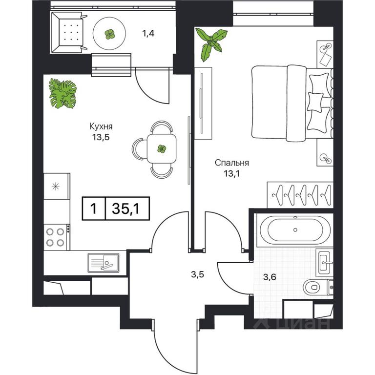 Apartment Sale, 35.1 sq. m. at Pushkino Grad, Polevaya ulitsa, selo Bratovshchina, Pshkinskiy Urban District, Moscow Region, Russia #1 Apartment Sale, 35.1 sq. m. at Pushkino Grad, Polevaya ulitsa, selo Bratovshchina, Pshkinskiy Urban District, Moscow Region, Russia #1
