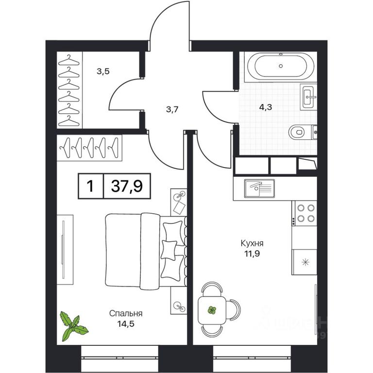 Apartment Sale, 37.9 sq. m. at Pushkino Grad, Polevaya ulitsa, selo Bratovshchina, Pshkinskiy Urban District, Moscow Region, Russia #1 Apartment Sale, 37.9 sq. m. at Pushkino Grad, Polevaya ulitsa, selo Bratovshchina, Pshkinskiy Urban District, Moscow Region, Russia #1