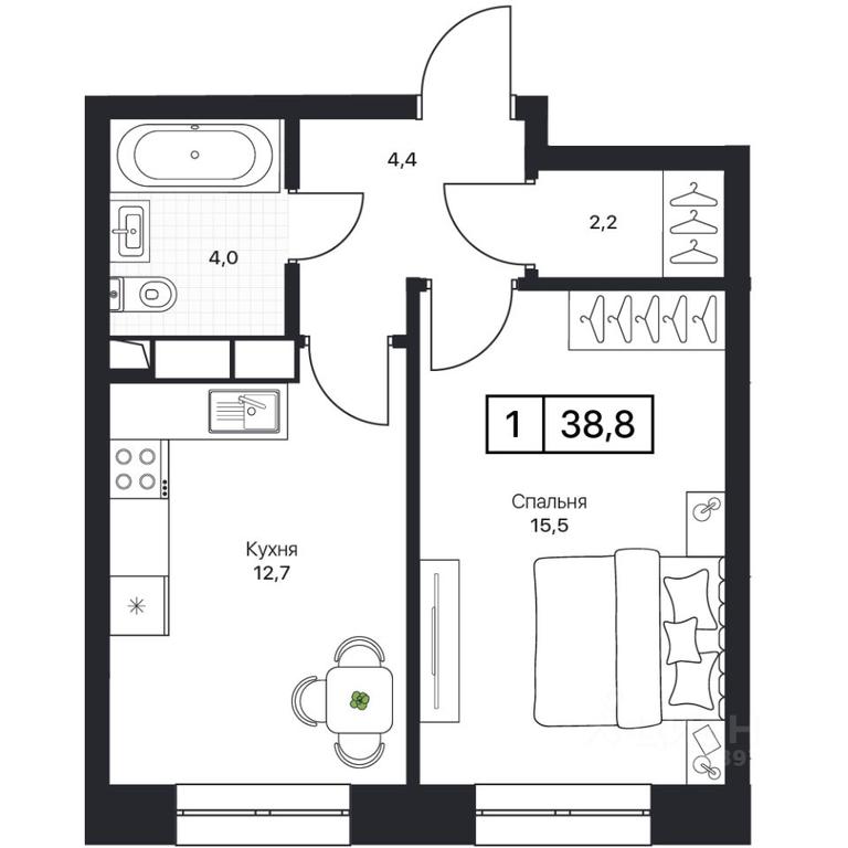 Apartment Sale, 38.8 sq. m. at Pushkino Grad, Polevaya ulitsa, selo Bratovshchina, Pshkinskiy Urban District, Moscow Region, Russia #1 Apartment Sale, 38.8 sq. m. at Pushkino Grad, Polevaya ulitsa, selo Bratovshchina, Pshkinskiy Urban District, Moscow Region, Russia #1