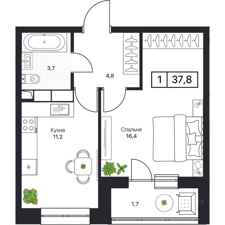 Apartment Sale, 37.8 sq. m. at Pushkino Grad, Polevaya ulitsa, selo Bratovshchina, Pshkinskiy Urban District, Moscow Region, Russia #1 Apartment Sale, 37.8 sq. m. at Pushkino Grad, Polevaya ulitsa, selo Bratovshchina, Pshkinskiy Urban District, Moscow Region, Russia #1
