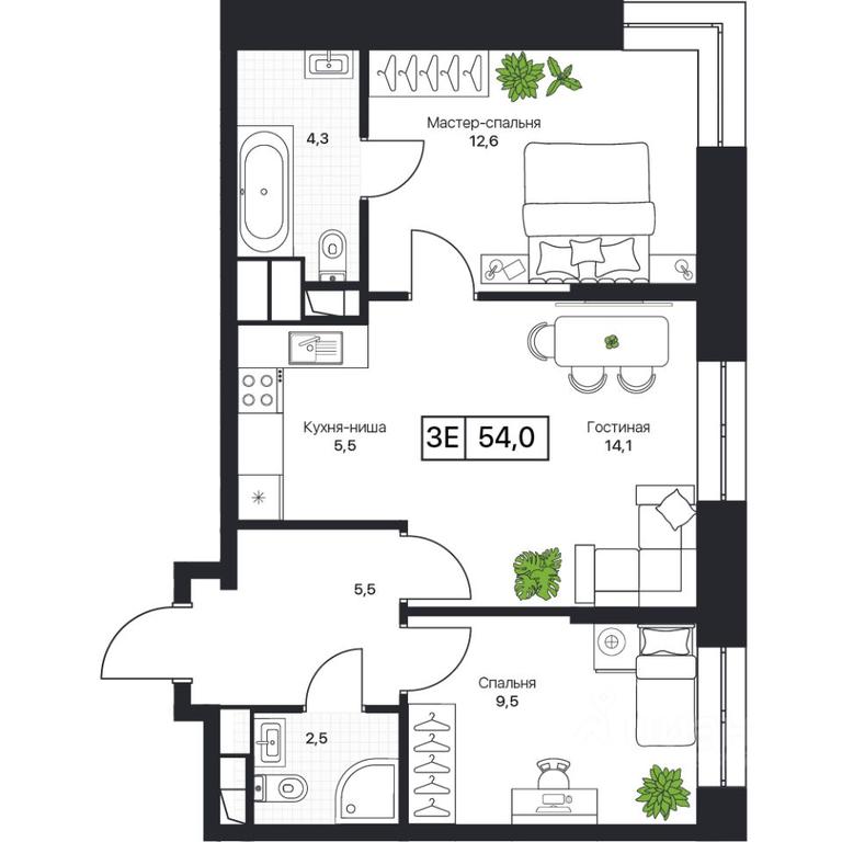 1-BD Apartment Sale, 54 sq. m. at Pushkino Grad, Polevaya ulitsa, selo Bratovshchina, Pshkinskiy Urban District, Moscow Region, Russia #1 1-BD Apartment Sale, 54 sq. m. at Pushkino Grad, Polevaya ulitsa, selo Bratovshchina, Pshkinskiy Urban District, Moscow Region, Russia #1