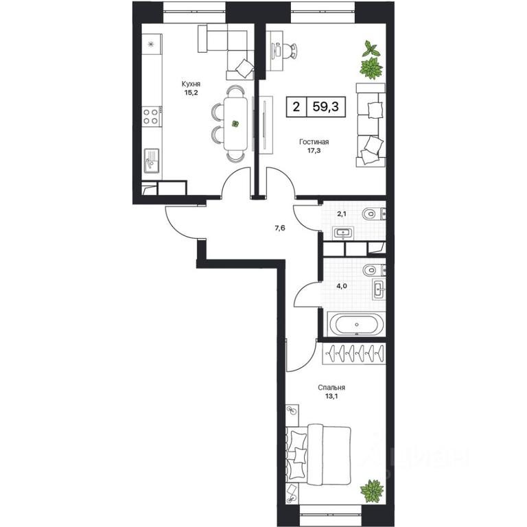 1-BD Apartment Sale, 59.3平方米 at Pushkino Grad, Polevaya ulitsa, selo Bratovshchina, Pshkinskiy Urban District, Moscow Region, Russia #1 1-BD Apartment Sale, 59.3平方米 at Pushkino Grad, Polevaya ulitsa, selo Bratovshchina, Pshkinskiy Urban District, Moscow Region, Russia #1