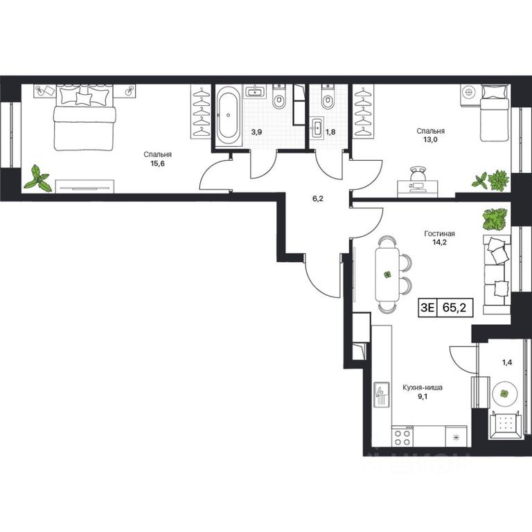 1-BD Apartment Sale, 65.2平方米 at Pushkino Grad, Polevaya ulitsa, selo Bratovshchina, Pshkinskiy Urban District, Moscow Region, Russia #1 1-BD Apartment Sale, 65.2平方米 at Pushkino Grad, Polevaya ulitsa, selo Bratovshchina, Pshkinskiy Urban District, Moscow Region, Russia #1