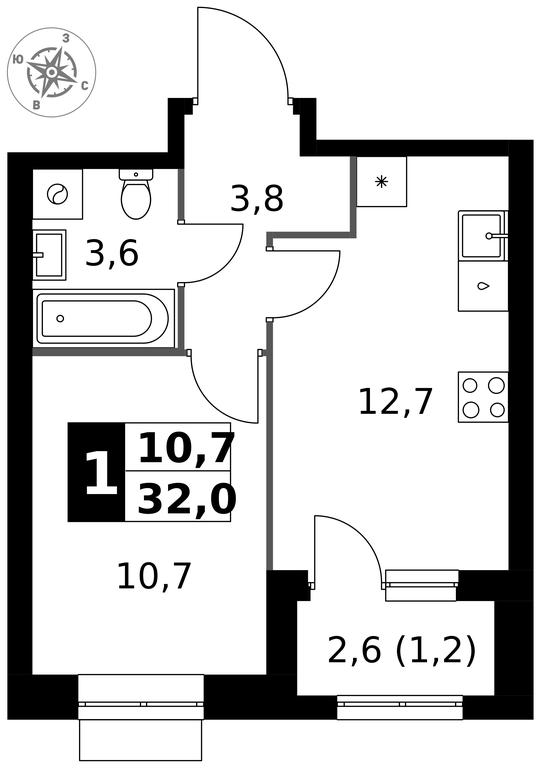 1-BD Apartment Sale, 32平方米 at 1 Izmajlovskij, Montazhnaya Street, 8с13, Moscow, Russia #1 1-BD Apartment Sale, 32平方米 at 1 Izmajlovskij, Montazhnaya Street, 8с13, Moscow, Russia #1