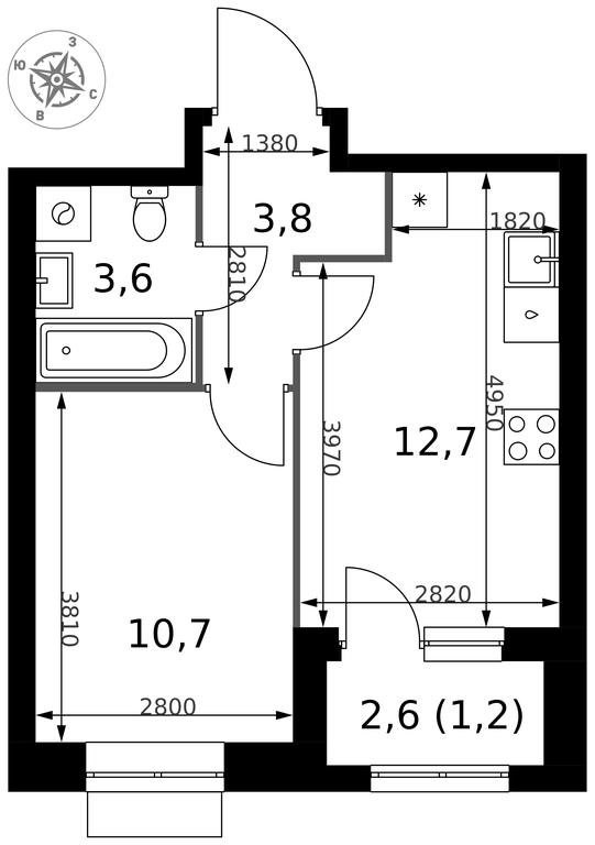 1-BD Apartment Sale, 32平方米 at 1 Izmajlovskij, Montazhnaya Street, 8с13, Moscow, Russia #2 1-BD Apartment Sale, 32平方米 at 1 Izmajlovskij, Montazhnaya Street, 8с13, Moscow, Russia #2