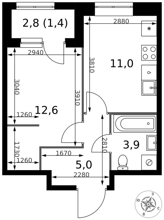 1-BD Apartment Sale, 33.9平方米 at 1 Izmajlovskij, Montazhnaya Street, 8с13, Moscow, Russia #2 1-BD Apartment Sale, 33.9平方米 at 1 Izmajlovskij, Montazhnaya Street, 8с13, Moscow, Russia #2
