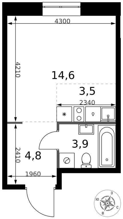 Apartment Sale, 26.8平方米 at 1 Izmajlovskij, Montazhnaya Street, 8с13, Moscow, Russia #2