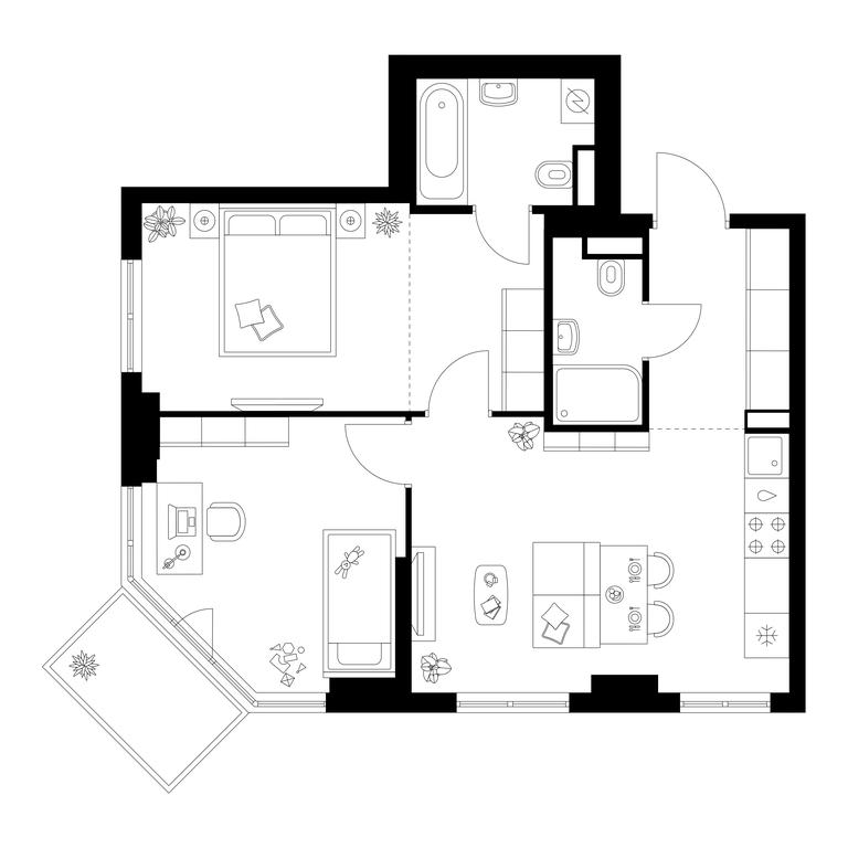 2-BD Apartment Sale, 54.6 sq. m. at Kavkazskiy Bulvar 51, Kavkazsky Boulevard, 51с3, Moscow, Russia #1 2-BD Apartment Sale, 54.6 sq. m. at Kavkazskiy Bulvar 51, Kavkazsky Boulevard, 51с3, Moscow, Russia #1