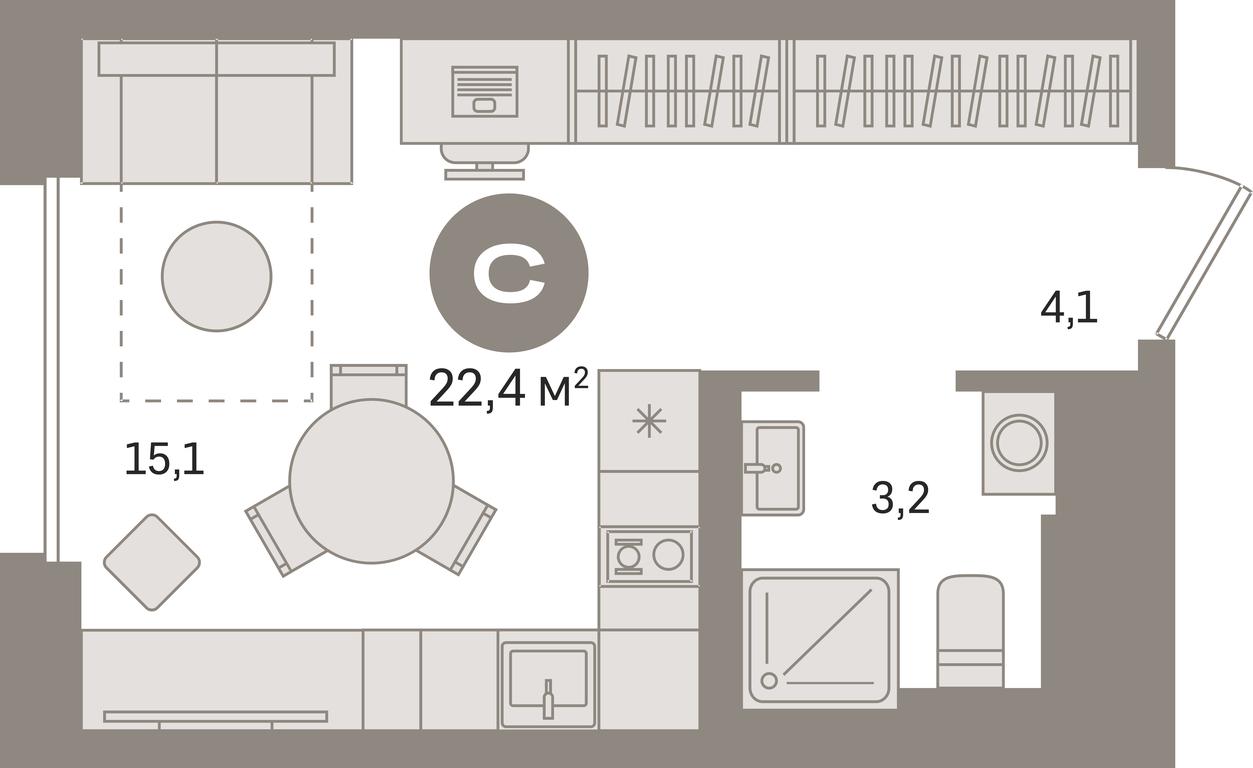 Apartment Sale, 22.4 sq. m. at Kvartal Gercena, zhiloy kompleks Kvartal Gertsena, Moscow, Russia #1 Apartment Sale, 22.4 sq. m. at Kvartal Gercena, zhiloy kompleks Kvartal Gertsena, Moscow, Russia #1