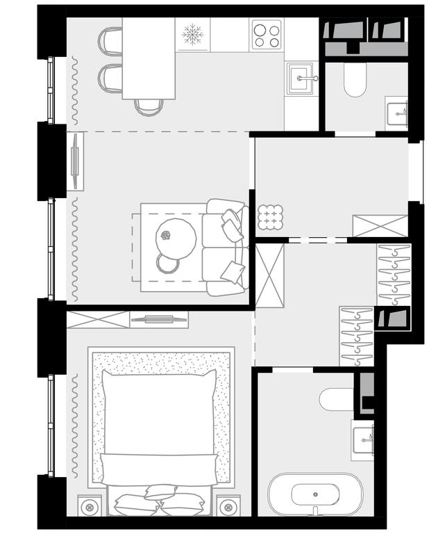 2-BD Apartment Sale, 45.6平方米 at Novaya Zvezda, Bachurinskaya ulitsa, 11, Settlement of Kommunarka, Moscow, Russia #1 2-BD Apartment Sale, 45.6平方米 at Novaya Zvezda, Bachurinskaya ulitsa, 11, Settlement of Kommunarka, Moscow, Russia #1