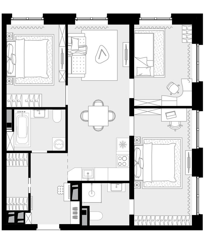 2-BD Apartment Sale, 79.4平方米 at Novaya Zvezda, Bachurinskaya ulitsa, 11, Settlement of Kommunarka, Moscow, Russia #1