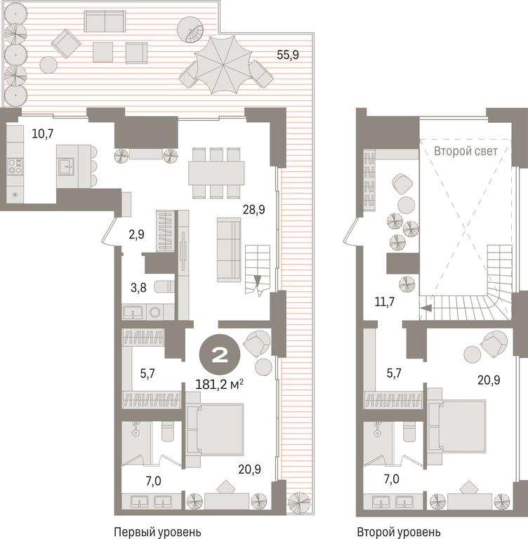 2-BD Apartment Sale, 181.2平方米 at Kvartal «MONS», Ogorodny Drive, Moscow, Russia #1 2-BD Apartment Sale, 181.2平方米 at Kvartal «MONS», Ogorodny Drive, Moscow, Russia #1