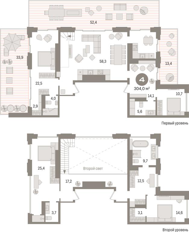 4-BD Apartment Sale, 304平方米 at Kvartal «MONS», Ogorodny Drive, Moscow, Russia #1 4-BD Apartment Sale, 304平方米 at Kvartal «MONS», Ogorodny Drive, Moscow, Russia #1