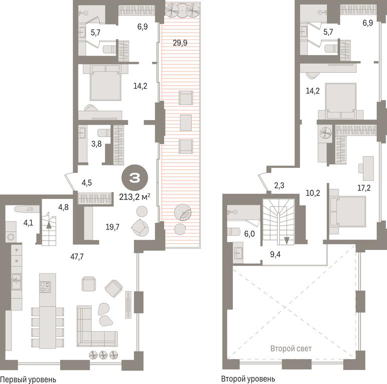 3-BD Apartment Sale, 213.2平方米 at Kvartal «MONS», Ogorodny Drive, Moscow, Russia #1 3-BD Apartment Sale, 213.2平方米 at Kvartal «MONS», Ogorodny Drive, Moscow, Russia #1