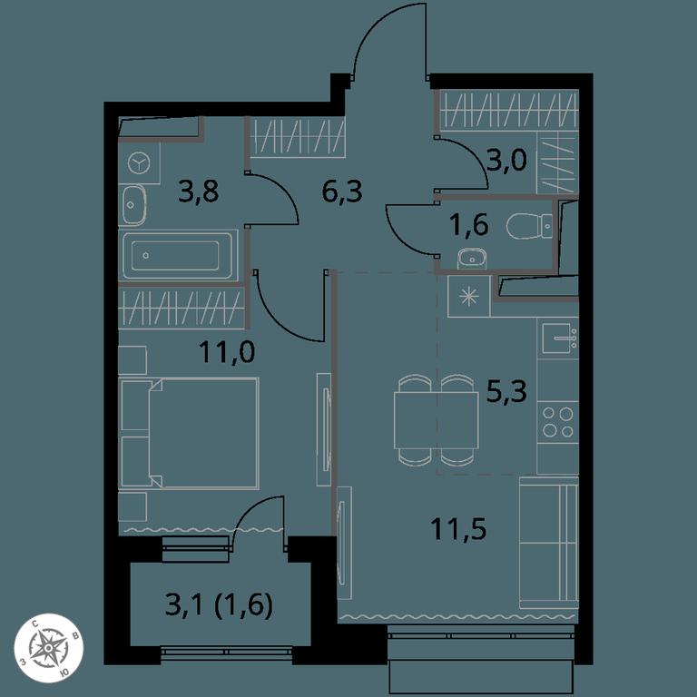 2-BD Apartment Sale, 44.1 sq. m. at 1-y Salarevskiy, Kiyevskoye Highway, Moskovskiy Settlement, Moscow, Russia #1 2-BD Apartment Sale, 44.1 sq. m. at 1-y Salarevskiy, Kiyevskoye Highway, Moskovskiy Settlement, Moscow, Russia #1