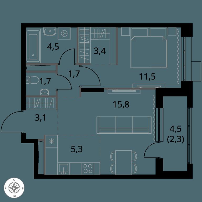 2-BD Apartment Sale, 49.3 sq. m. at 1-y Salarevskiy, Kiyevskoye Highway, Moskovskiy Settlement, Moscow, Russia #1 2-BD Apartment Sale, 49.3 sq. m. at 1-y Salarevskiy, Kiyevskoye Highway, Moskovskiy Settlement, Moscow, Russia #1