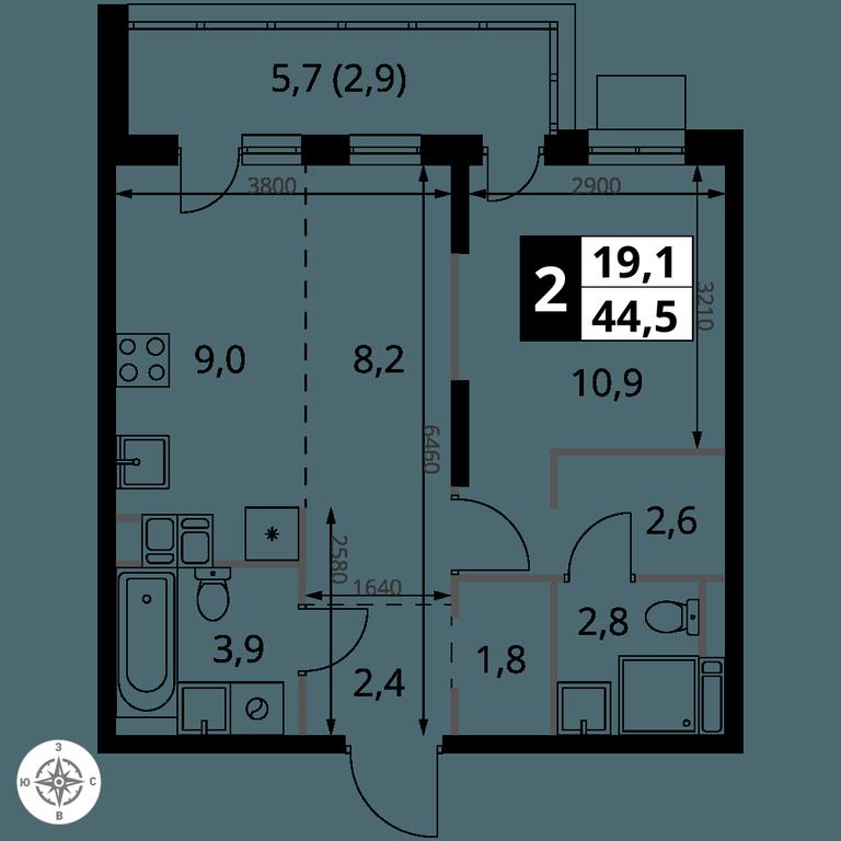 2-BD Apartment Sale, 44.5 sq. m. at 1-y Salarevskiy, Kiyevskoye Highway, Moskovskiy Settlement, Moscow, Russia #2 2-BD Apartment Sale, 44.5 sq. m. at 1-y Salarevskiy, Kiyevskoye Highway, Moskovskiy Settlement, Moscow, Russia #2