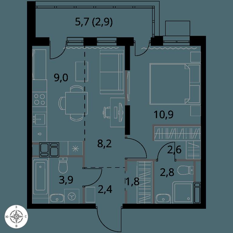 2-BD Apartment Sale, 44.5 sq. m. at 1-y Salarevskiy, Kiyevskoye Highway, Moskovskiy Settlement, Moscow, Russia #1 2-BD Apartment Sale, 44.5 sq. m. at 1-y Salarevskiy, Kiyevskoye Highway, Moskovskiy Settlement, Moscow, Russia #1